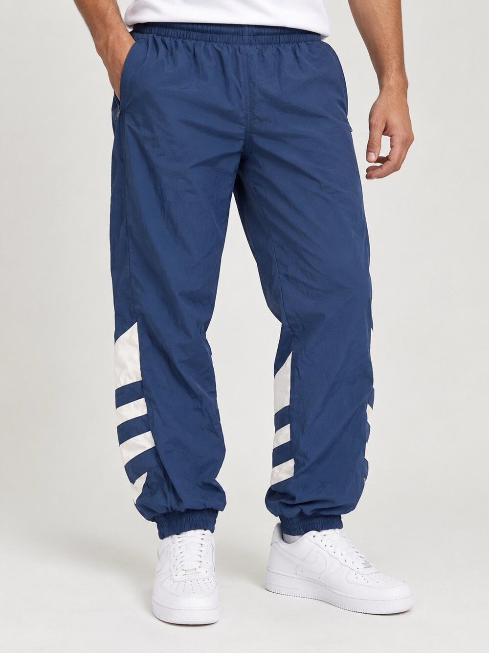 Vintage Adidas Track Pants Mens Small Blue Trefoil Nylon Windbreaker Joggers